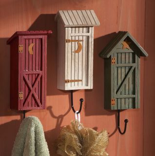 Country Outhouse Bathroom Decorative Wall Hooks