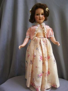 RARE Deanna Durbin 21 Doll Original Formal HH Wig 1930S