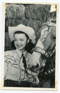 Dale Evans Actress 1949 Autographed Postcard, inclusions, stains