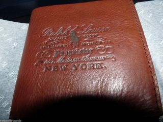 New Polo Ralph Lauren Deerfield Vachetta Brown Leather men Wallet made