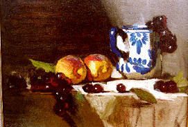 David A Leffel Painting The Still Life Peaches with Delft Mug DVD