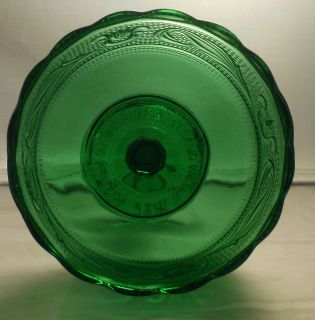 Brody Co M6000 Emerald Green Glass Compote Pedestal Bowl Dish Dots