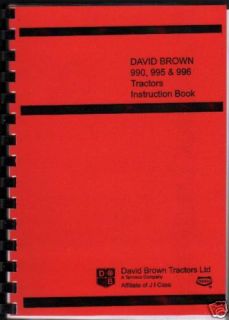 David Brown 990 995 996 Tractor Instruction Manual