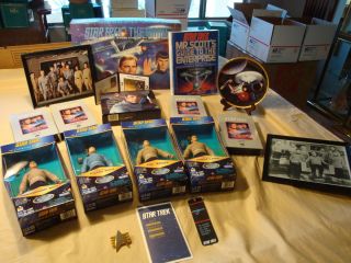 Autographed Star Trek Lot Game VHSs Film Cells Action Figures
