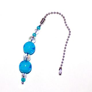 Blue Marble Glass Beads Decorative Fan Pull Light Chain and Lamps