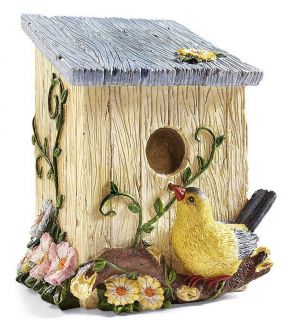 Bird Theme Bathroom Decor Birdhouse with Bird Resident Trash Bin