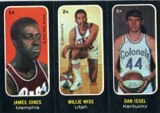  Trios Basketball Sticker Dan Issel Willie Wise James Jones $20