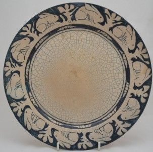 DEDHAM POTTERY RABBIT PLATE 9 7/8 DECORATED by MAUDE DAVENPORT