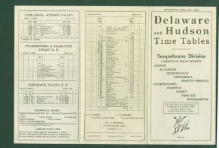Delaware & Hudson 1932 apr 24 Susquehanna Division ptt D&H Ry