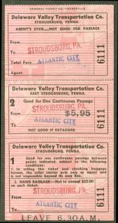 Delaware Valley Transportation Stroudsburg PA Ticket
