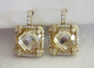 Judith Ripka 18K Yellow Gold Canary Crystal Diamond Olivia Earring