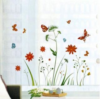 Color Flower Dandelion Tree Butterfly Viny Wall Sticker Decor