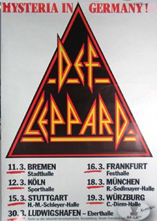  concert poster for the DEF LEPPARD 1988 HYSTERIA GERMANY Tour
