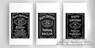  custom happy birthday jack daniel bottle label