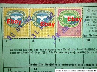 German insurance card with revenue stamps Polish foreman   Holocaust