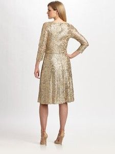 Retail $548 David Meister Gold Metallic Lace Sequin Plus Size Dress