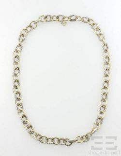 David Yurman 18K Yellow Gold Sterling Cable Link Necklace
