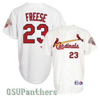 2012 David Freese St Louis Cardinals Home Jersey w Champions Patch Sz