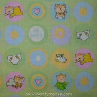 Lil Ones Dena Designs Pastel Circles Nursery Green Quilt Fabric Half 1