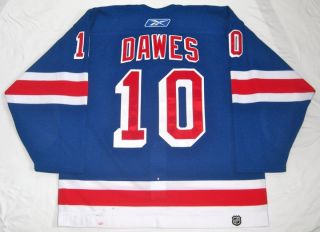 Nigel Dawes 06 07 Game Worn Rangers Jersey Photo Matched Repairs 1st