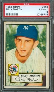 1952 Topps 175 Billy Martin RC PSA 6 New York Yankees Rookie