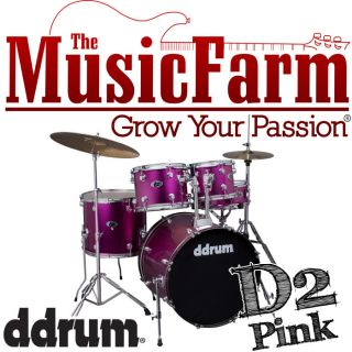 Ddrum D2 Complete 5 Piece Drum Set Kit Pink