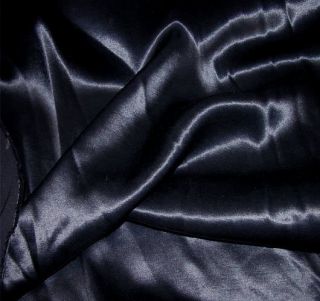 New Dark Navy Blue Acetate Rayon Satin Fabric