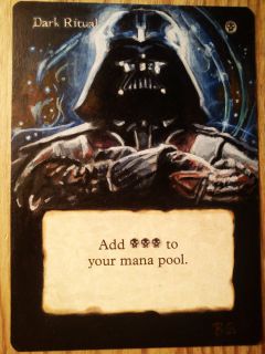 Dark Ritual Darth Vader Star Wars Painted Altered Art MTG Magic EDH