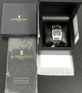 New Mens de Grisogono Instrumentino Dual Time Diamond Watch B P