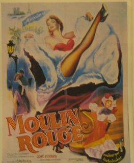  Vintage Original Movie Poster Plate MOULIN ROUGE Paris Film ( FRAMED