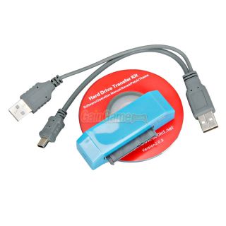 New USB Hard Drive Data Transfer Cable +Adapter+CD for Xbox 360 Slim