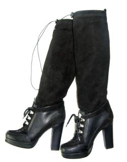 New $1995 Dsquared2 Platform Boots Italy 37 7 Black