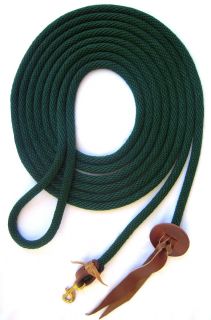LUNGE LINE 5 8 X 25 HUNTER GREEN DERBY ROPE WITH BRASS SNAP HORSE TACK