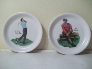  VINTAGE SET OF 4 GOLF COASTERS MICKEY WRIGHT GEORGE ARCHER DAVE MARR