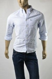 Abercrombie Fitch A F Mens AF Shirts Stripe Woven Button Down Shirt Sz
