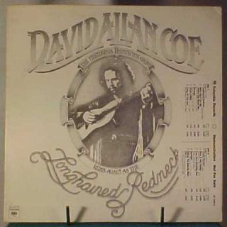David Allan COE Longhaired Redneck WL Promo LP