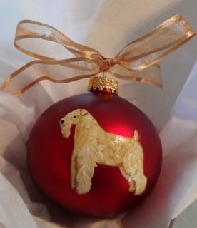 Soft Coated Wheaten Terrier Dog Christmas Ornament Hand Painted with