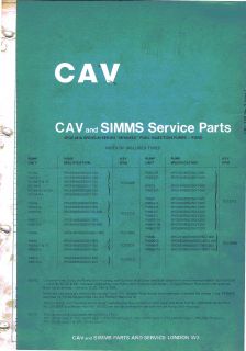 CAV Simms SPE8M Spgxe M Minimec Fuel Pump and Governors Ford Engines