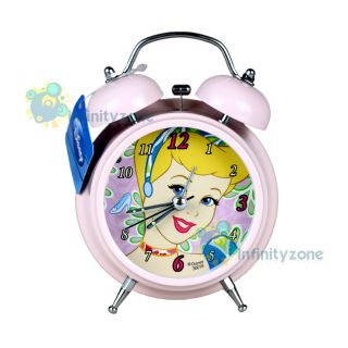  Princess Cinderella Twin Bell Alarm Desktop Clock w Light New