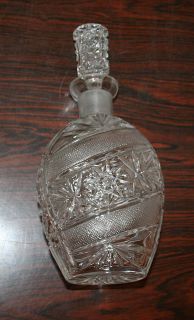Antique Czech Crystal Decanter Bottle Art Deco 1930c