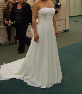 Davids Bridal Gown V9743 Size 10 Chiffon A Line Beaded Empire Waist