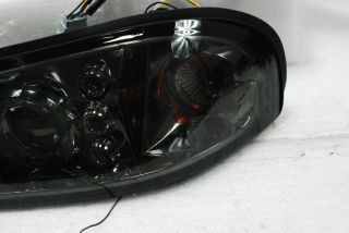 Smoked 00 05 Chevy Impala Dual Halo Projector LED Headlights Lamps