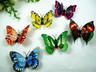 6pcs 3D wall stickers butterfly magnet room decorative decals size 7