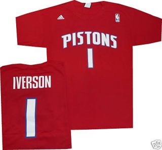 Allen Iverson Detroit Pistons Adid T Shirt Jersey XXL