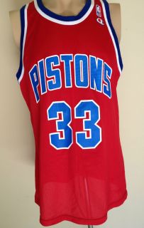 Vtg Grant Hill Detroit Pistons Champion Jersey Authentic 90s 48 XL