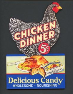 Chicken Dinner candy Wall Plaque Decoration Sign Vintage Style