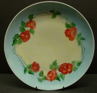  KPM Krister Germany Hand Painted Decorative Porcelain Plate RED ROSES