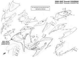 2006 2007 Suzuki GSXR 600 Fairing Bolt Kit GSXR600 07 08 Bolts Screws
