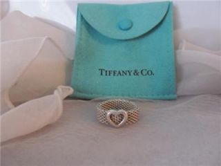Tiffany Co Somerset Mesh Heart Sterling Silver Ring