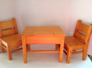American Girl Doll Josefina Wood Table and 2 Chairs Great Condition